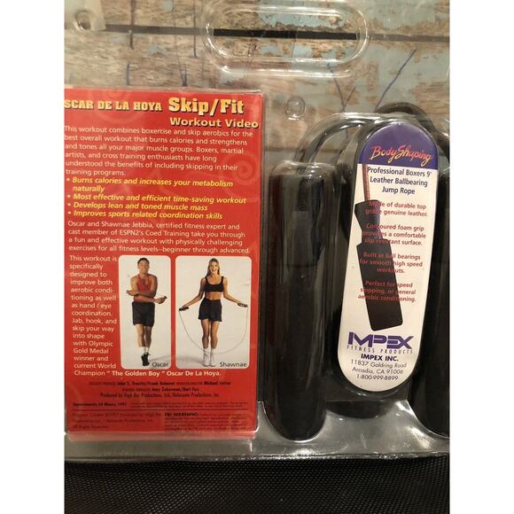 Vintage Vhs Autographed By Oscar De La Hoya New Skip Fit Video Set Leather - Picture 5 of 7